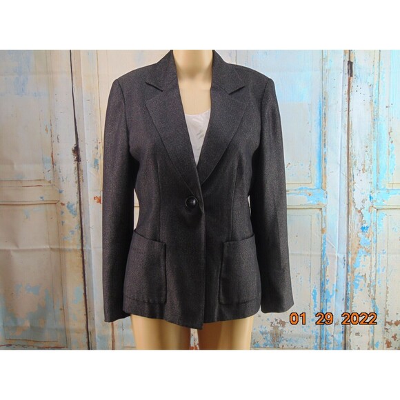 Le Suit Petite Suit Jacket Black One Button size 6P Black - Picture 1 of 12